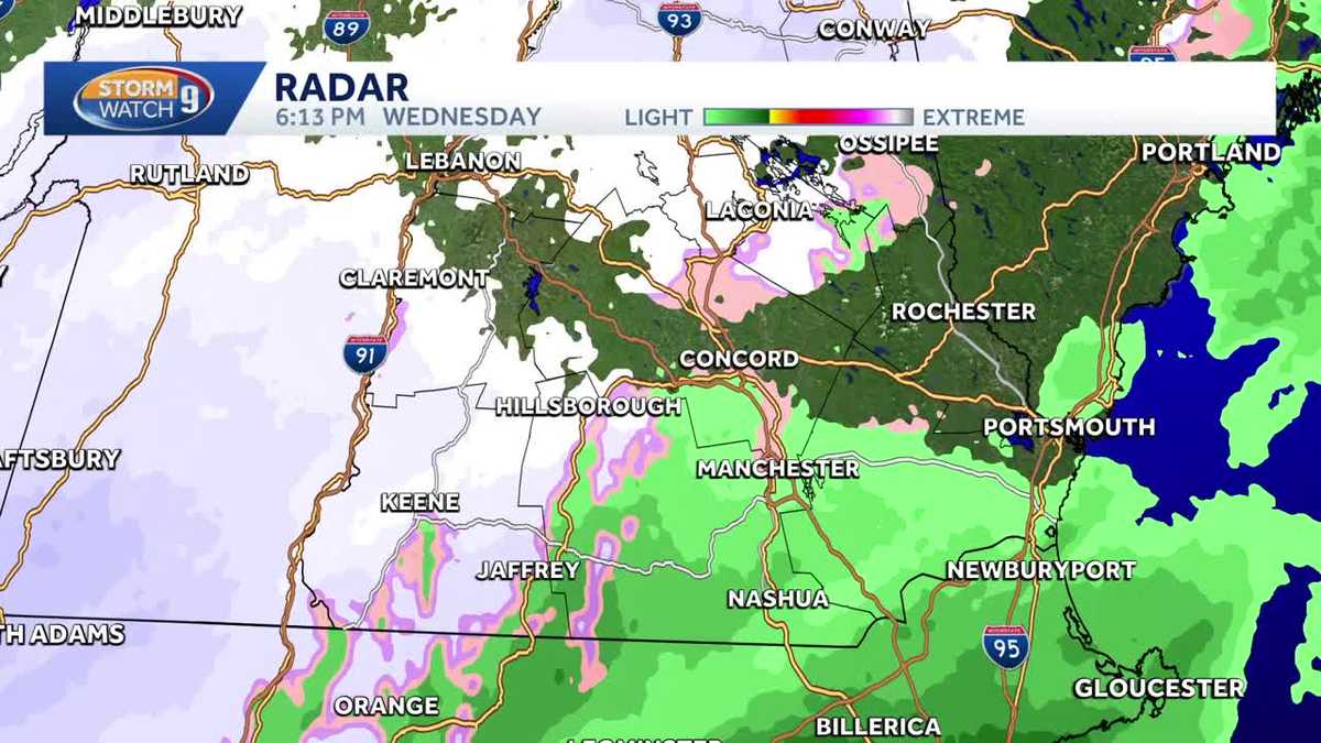Video: Snow, rain clear overnight in New Hampshire