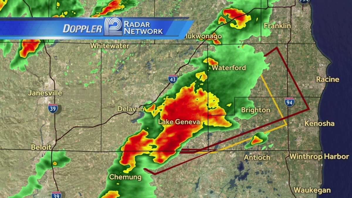 Tornado warning issued for Walworth, Racine, Kenosha counties