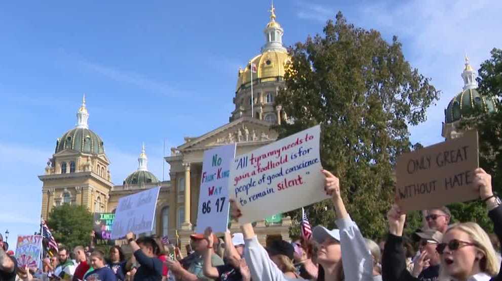 'No Kings' protests draw thousands in Iowa to rally against Trump - KCCI