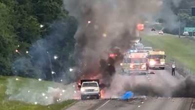 VIDEO: Trailer fire sends fireworks across Tennessee interstate wjcl