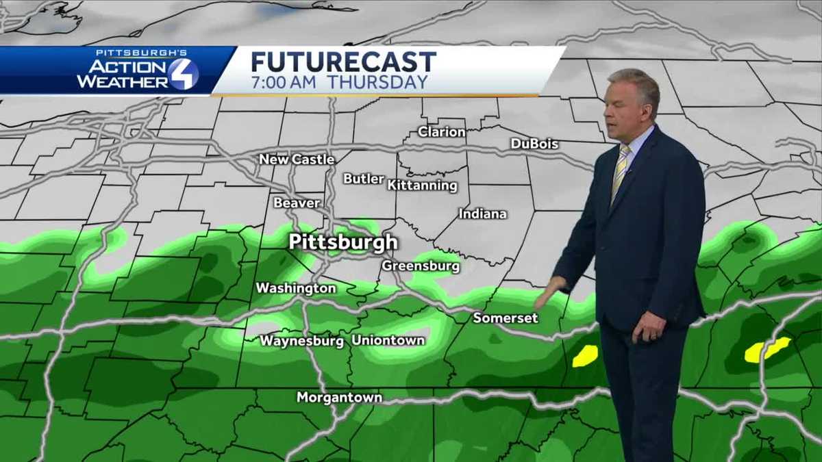 Mostly cloudy with highs in upper 50s on Wednesday