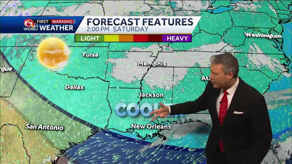 New Orleans weather forecast high temps this weekend rain chances