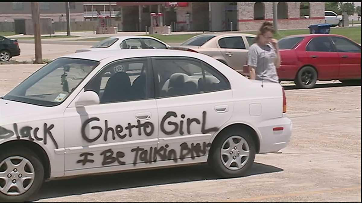 Woman finds racially-charged vandalism on car, image size:1200x675