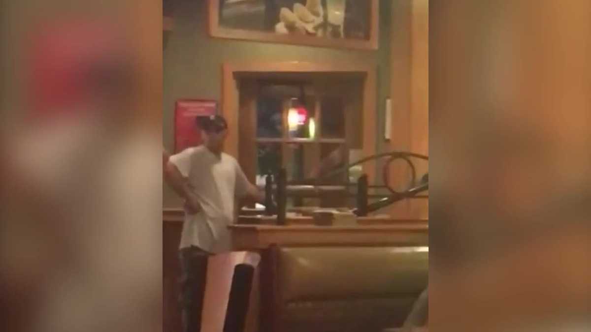 Man arrested after restaurant rampage caught on camera
