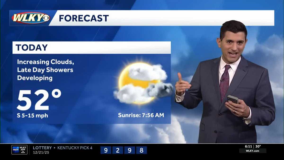 Milder trend and light shower chances to start Christmas week