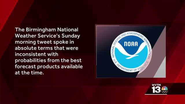 NOAA releases statement on NWS Birmingham tweet about Hurricane Dorian impact