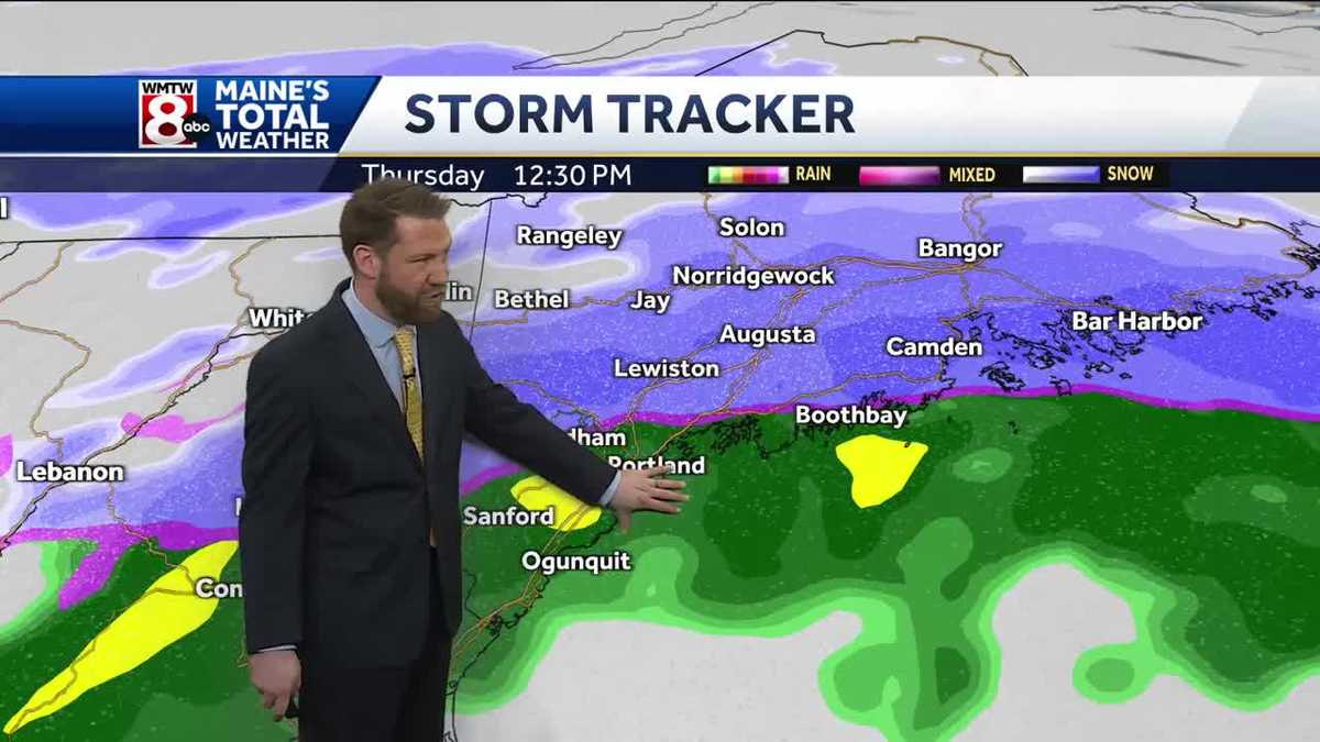 Snow mixing with rain at coast and all snow inland