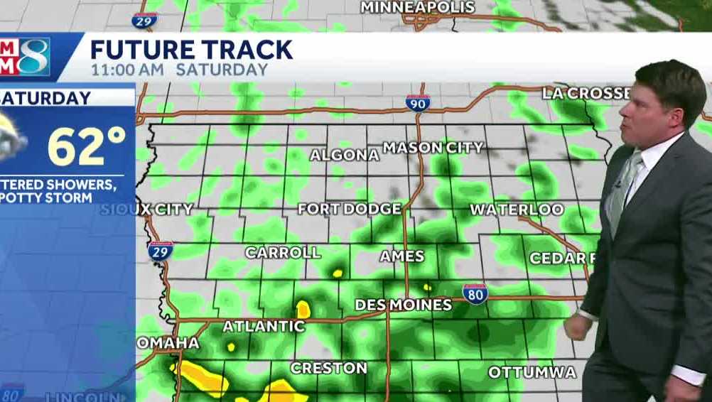 Iowa weather: Rain early Saturday and late Sunday with 70s returning Sunday