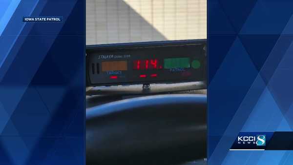 iowa state trooper catches driver going 114 mph