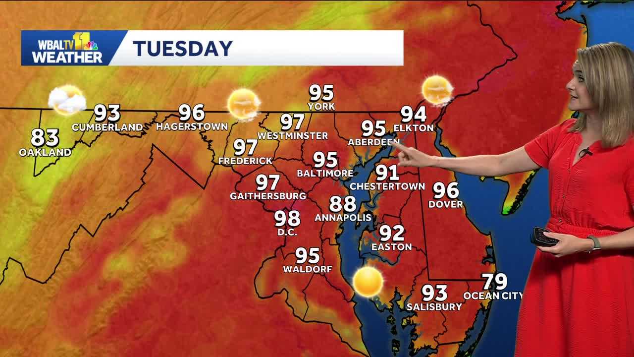 Heat wave continues on Tuesday in the Baltimore area