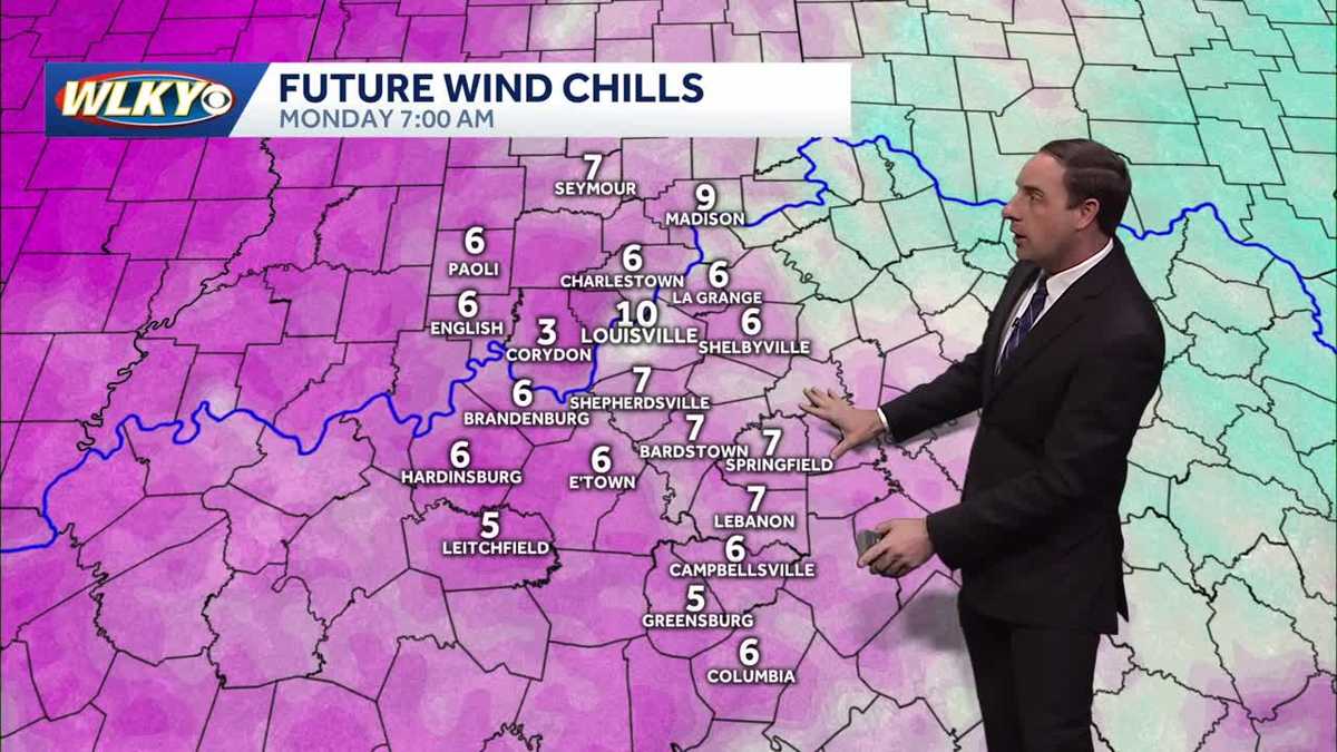 Even colder with single digit wind chills Monday morning