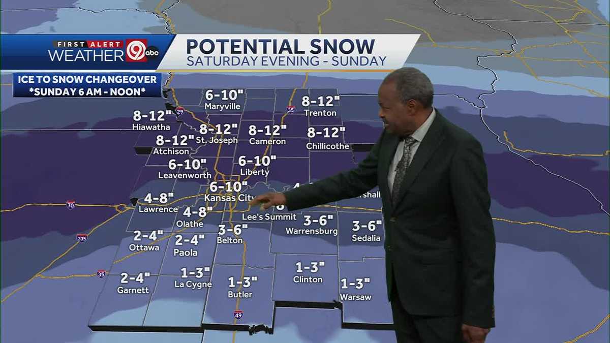 Kansas City Winter Storm Updated potential snow, ice totals