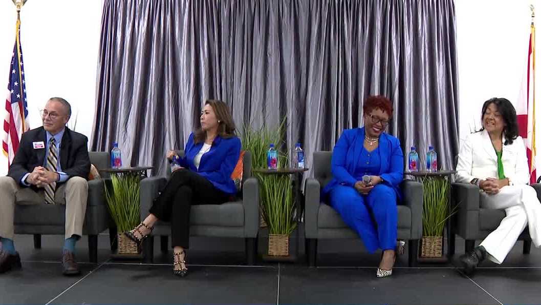 WESH moderates Orange County mayoral debate at Tiger Bay Club