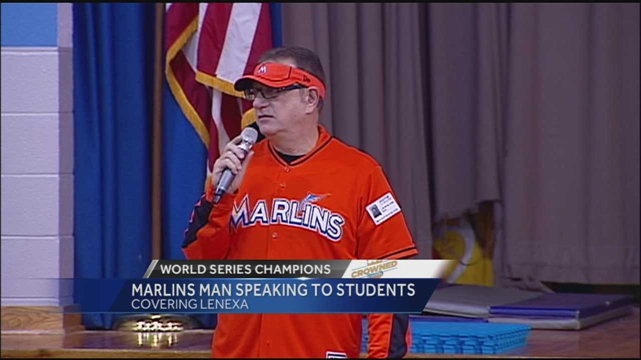 Guy with marlins jersey at best sale world series