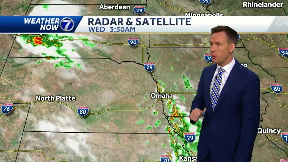 Early storms in Iowa, more scattered rain midday Wednesday