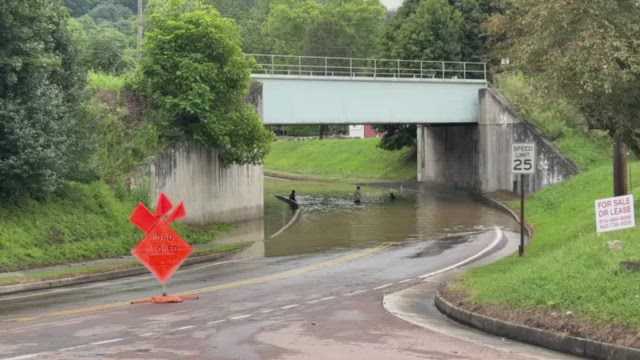 Videos from Western Pennsylvania show washed out railroad tracks, flooded roadways