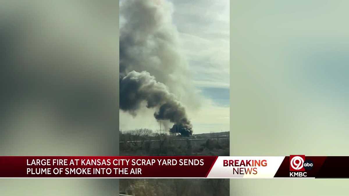 Kansas City fire crews battle scrap yard fire Saturday afternoon