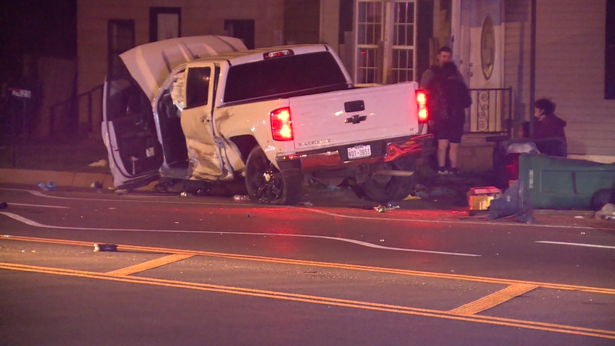 Oklahoma City crash leaves 2 pickup trucks badly damaged