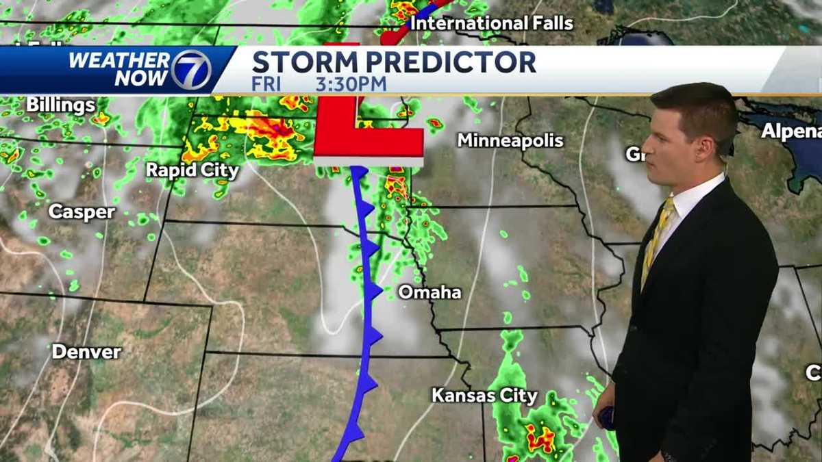 Spot showers Thursday evening, severe storms possible Friday