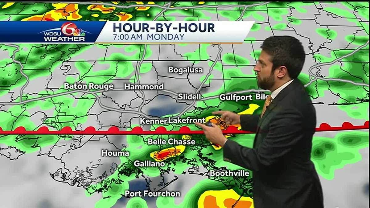Timing for rain and storms Monday