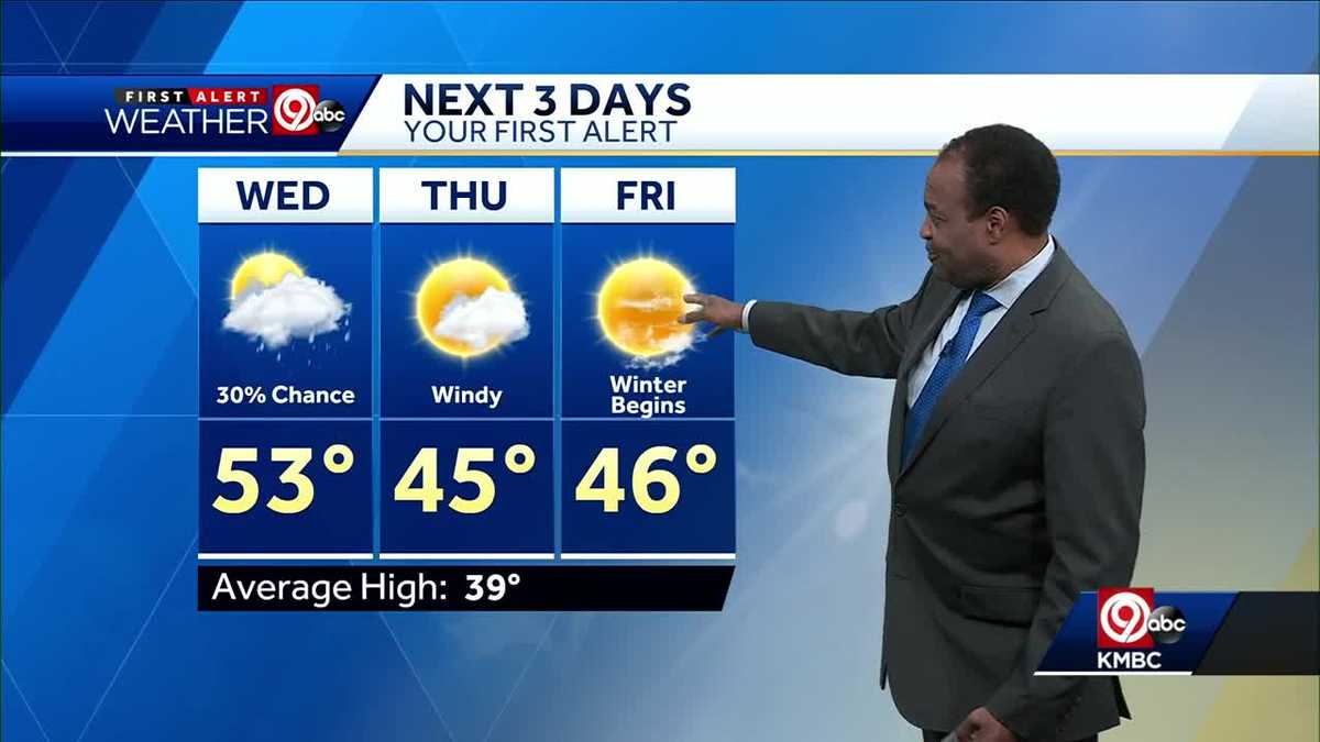 Warm Wednesday with slight chance for showers ahead