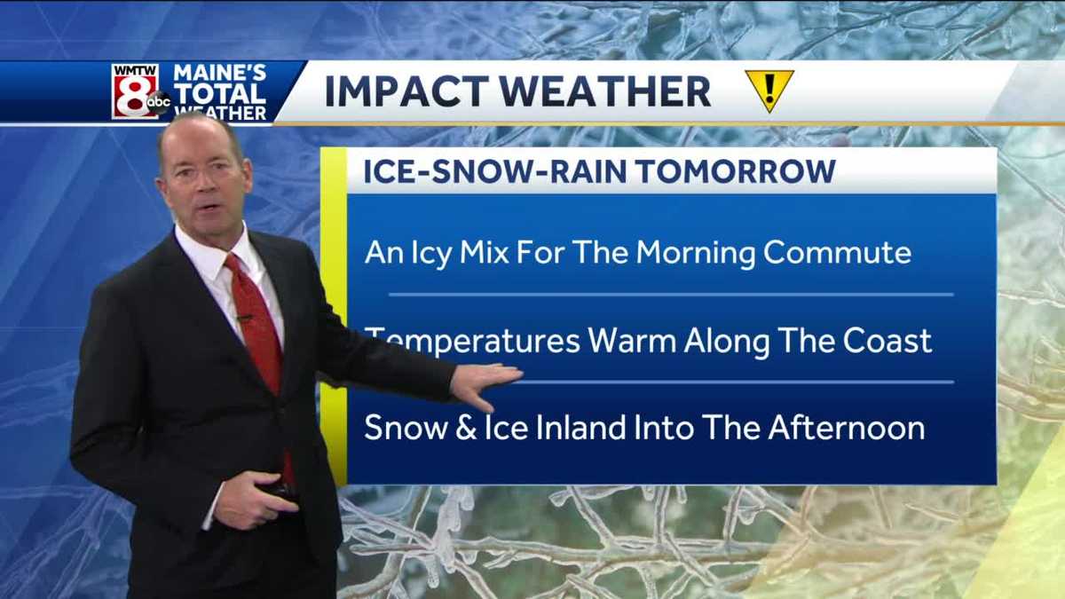 Clouds arrive ahead of a wintry mix on Wednesday morning