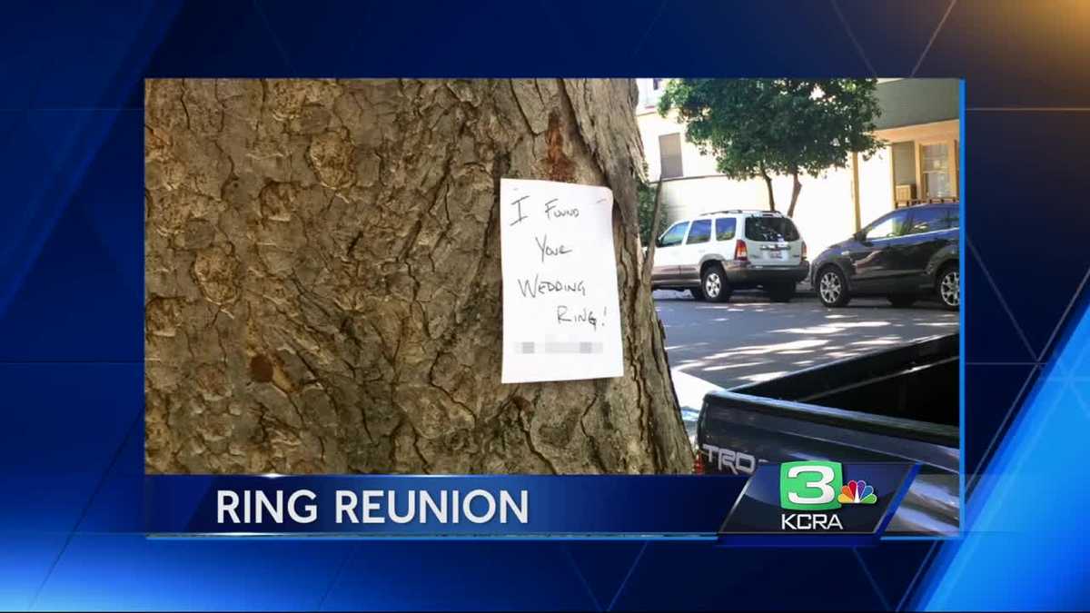 How paper sign on Sacramento tree helped reunite newly engaged woman