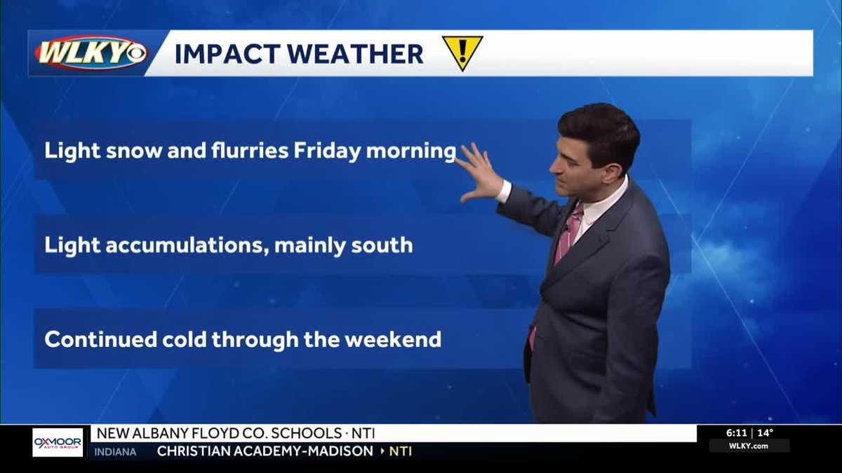 Cold Thursday, light snow chances tomorrow morning