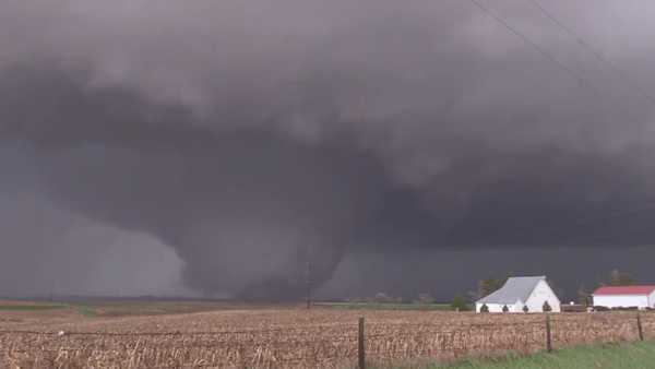 southwest iowa tornado: kcci meteorologist trey fulbright gets video of large tornado near neola
