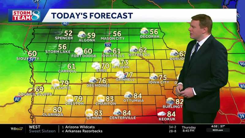 Iowa weather: Mild to start, breezy and cooler afternoon with spotty showers