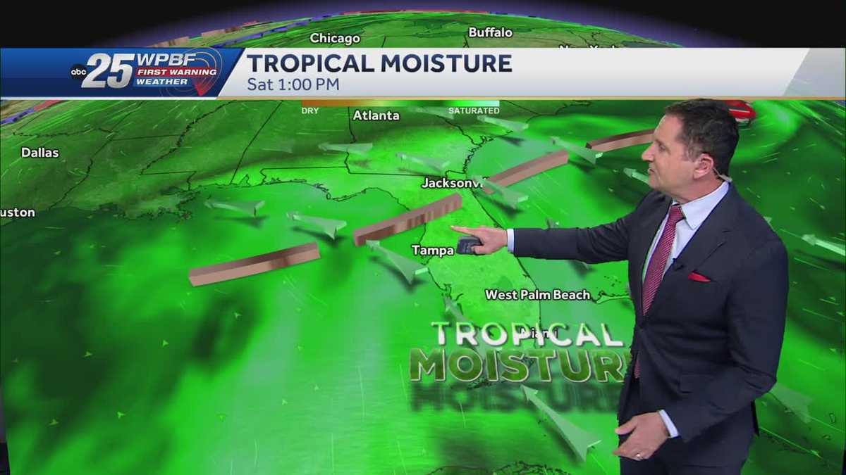 Tropical Moisture moving in