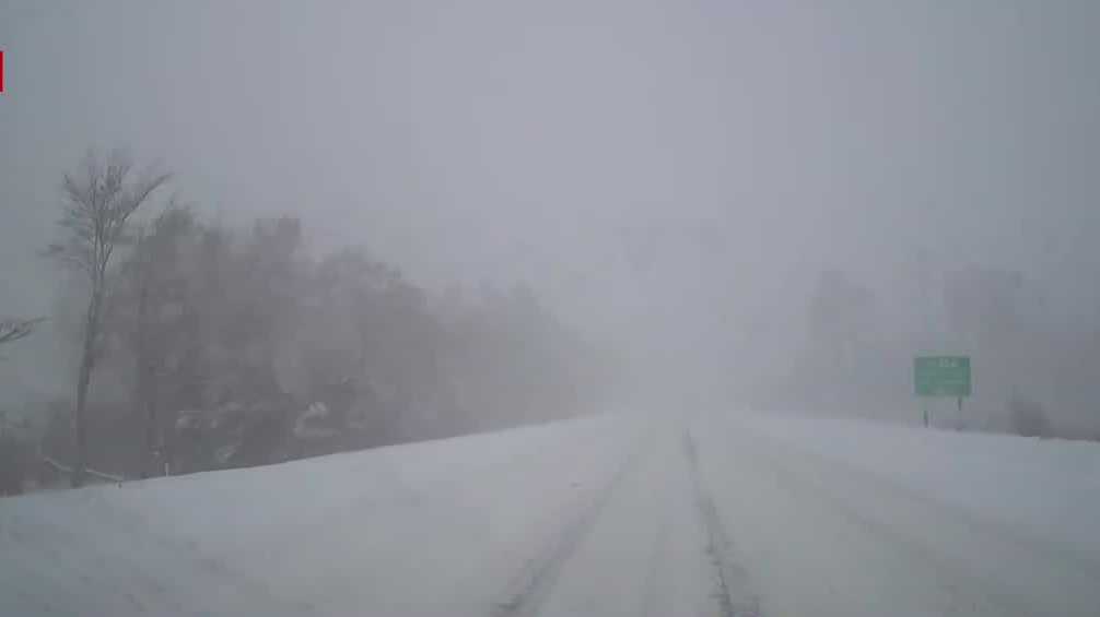 Blizzard-like conditions making for lower visibility, snowy roads in southern New Hampshire