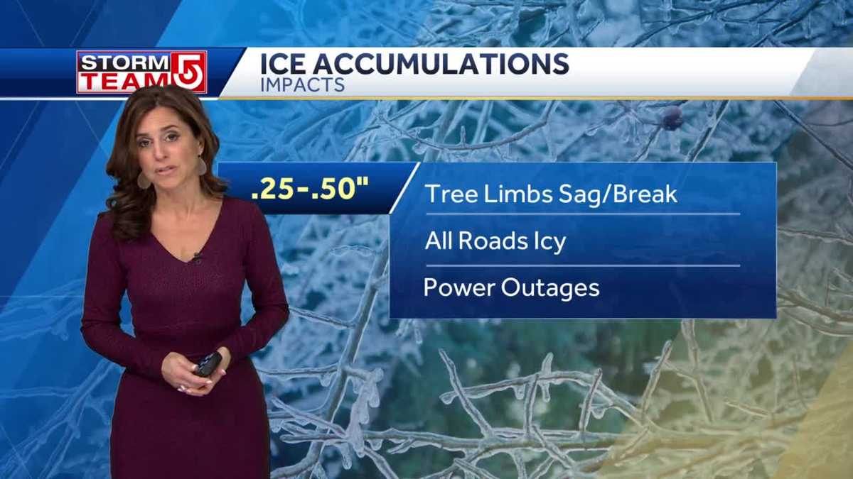 Video: Icy storm brings risk of power outages
