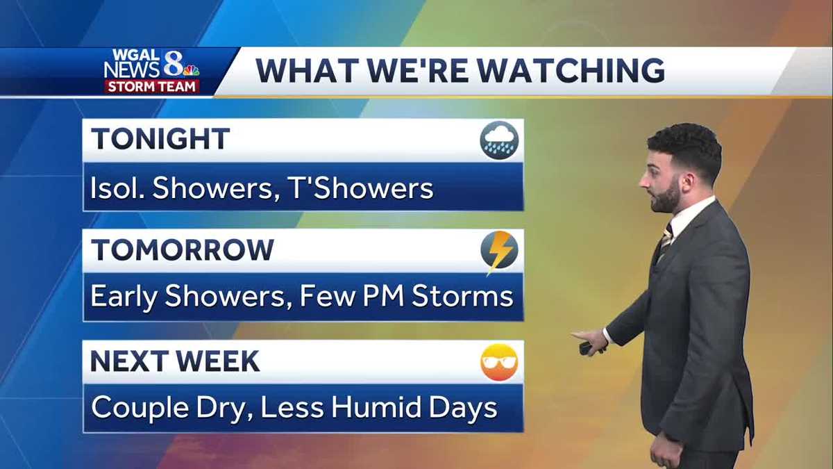 Shower and T'shower chances persist tonight, drier weather to start ...