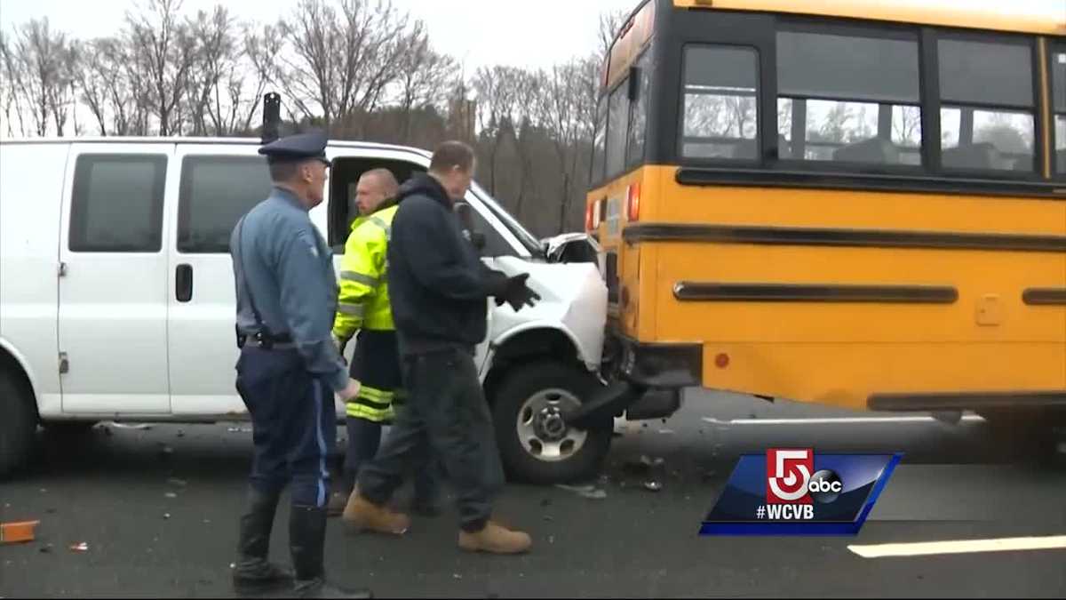 23 students hospitalized after school bus crash in Bedford