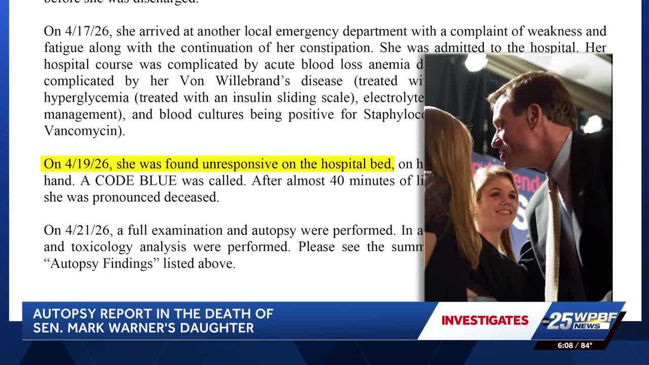 EXCLUSIVE: Autopsy reveals new details in death of Sen. Mark Warner’s daughter, manner ruled undetermined