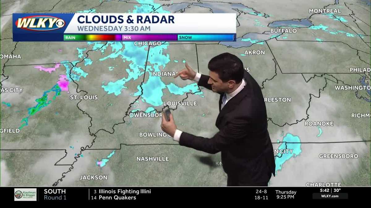 Light rain and snow early Wednesday, milder in the afternoon