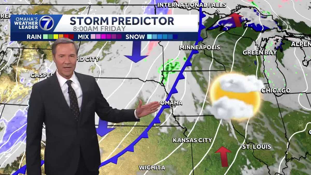Strong cold front Friday around Omaha with bring north winds