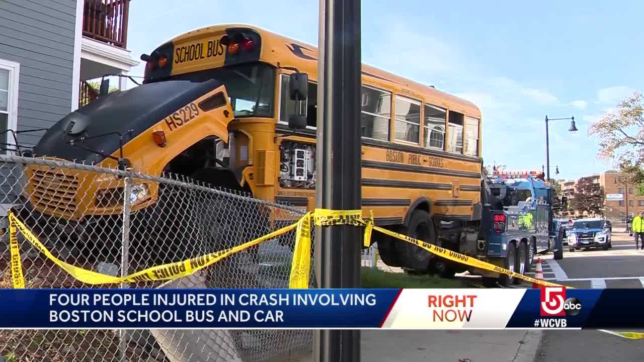 4 Injured In Crash Involving School Bus