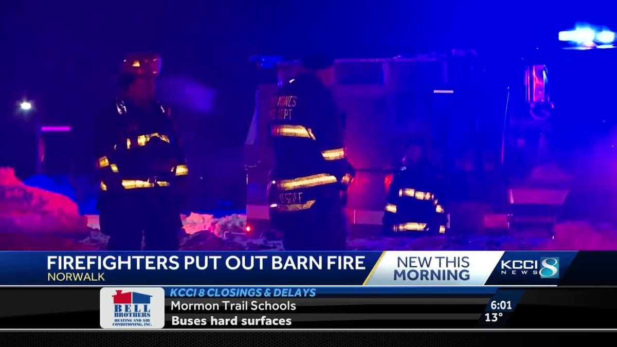 Crews battle overnight barn fire