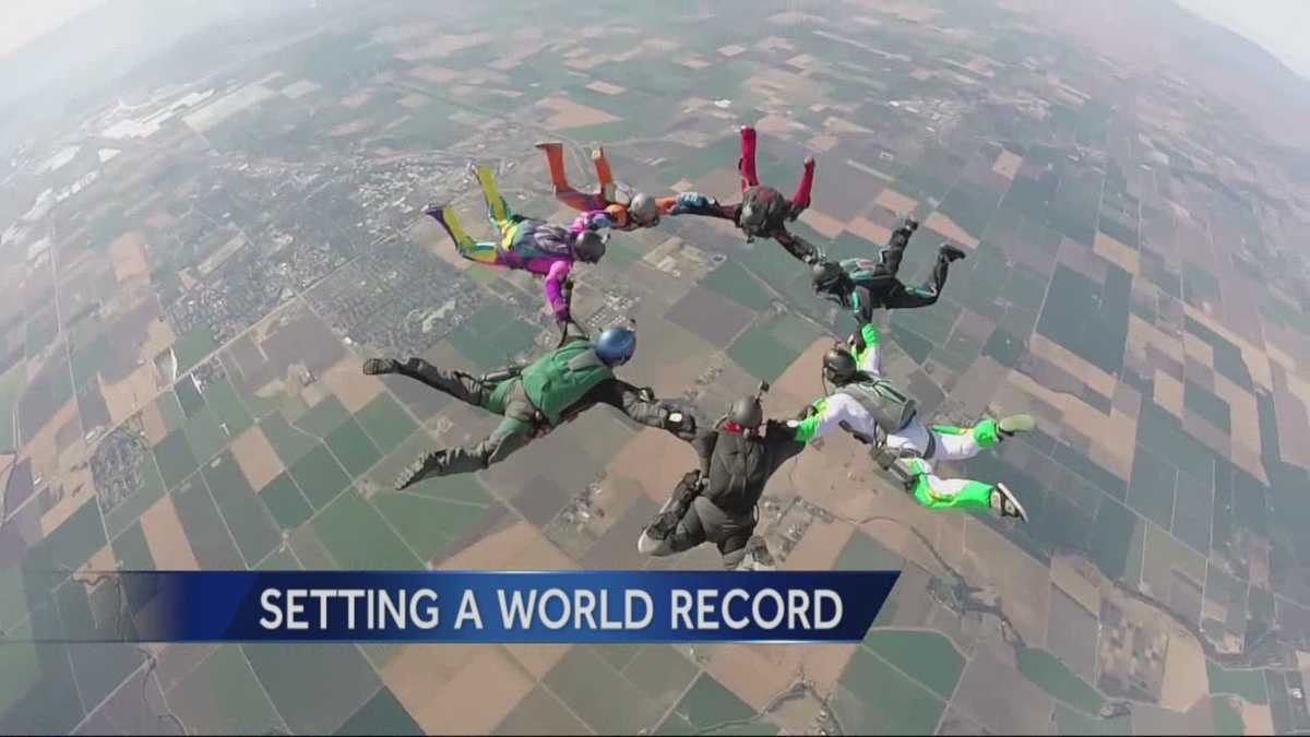 Skydivers attempt high altitude jump record in Davis