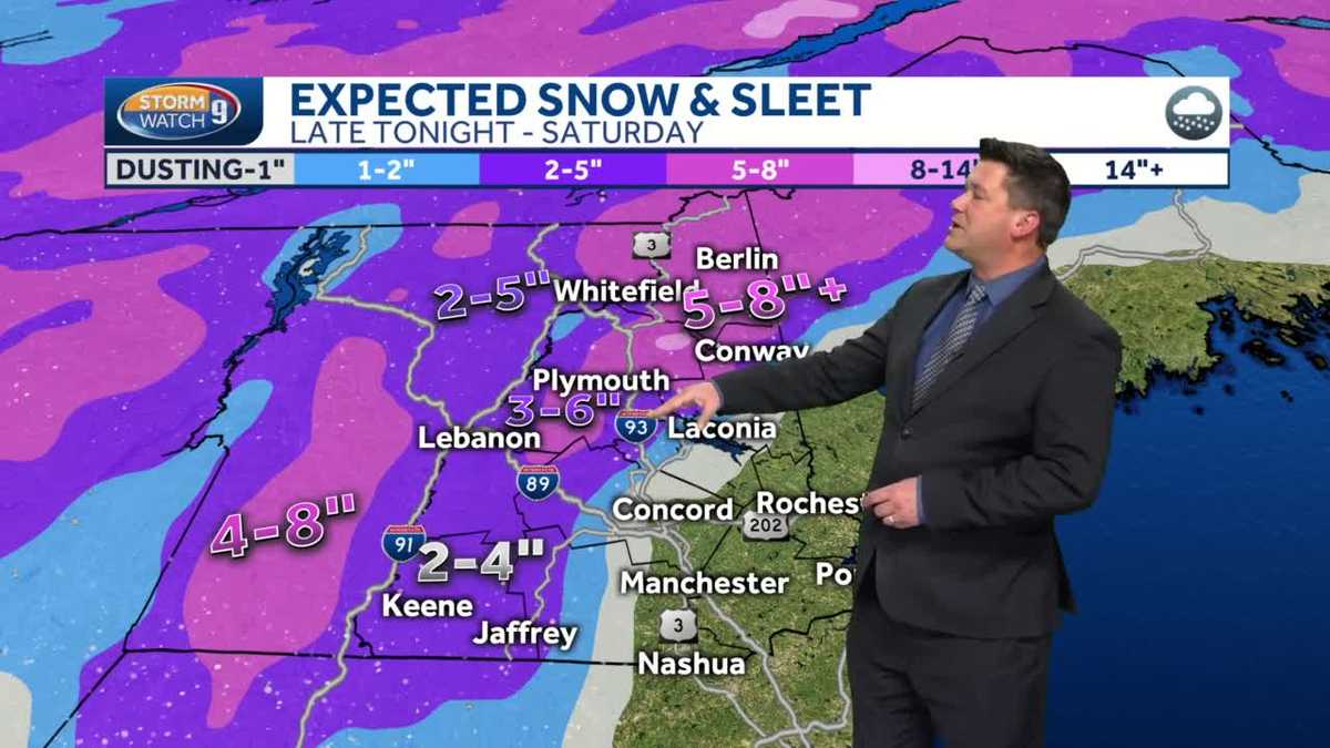 Closer look at projected snow totals for Saturday