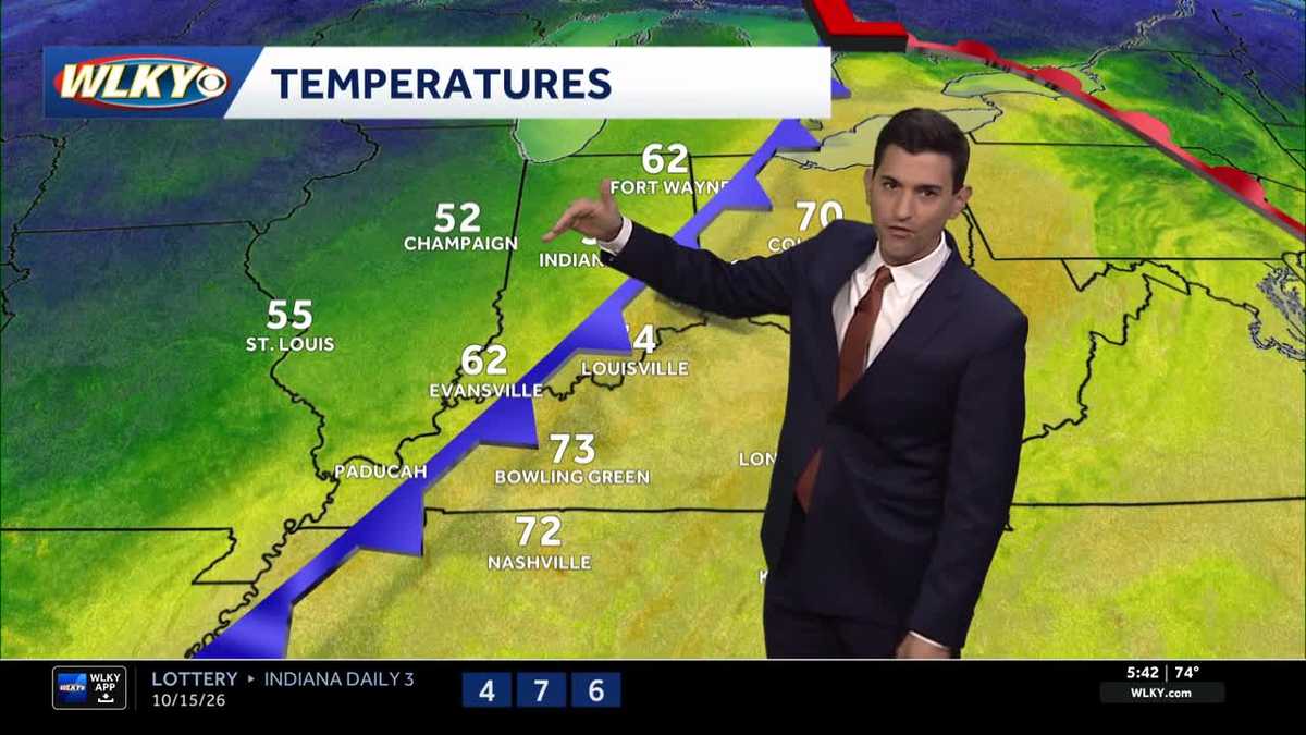 Turning cooler with showers Friday