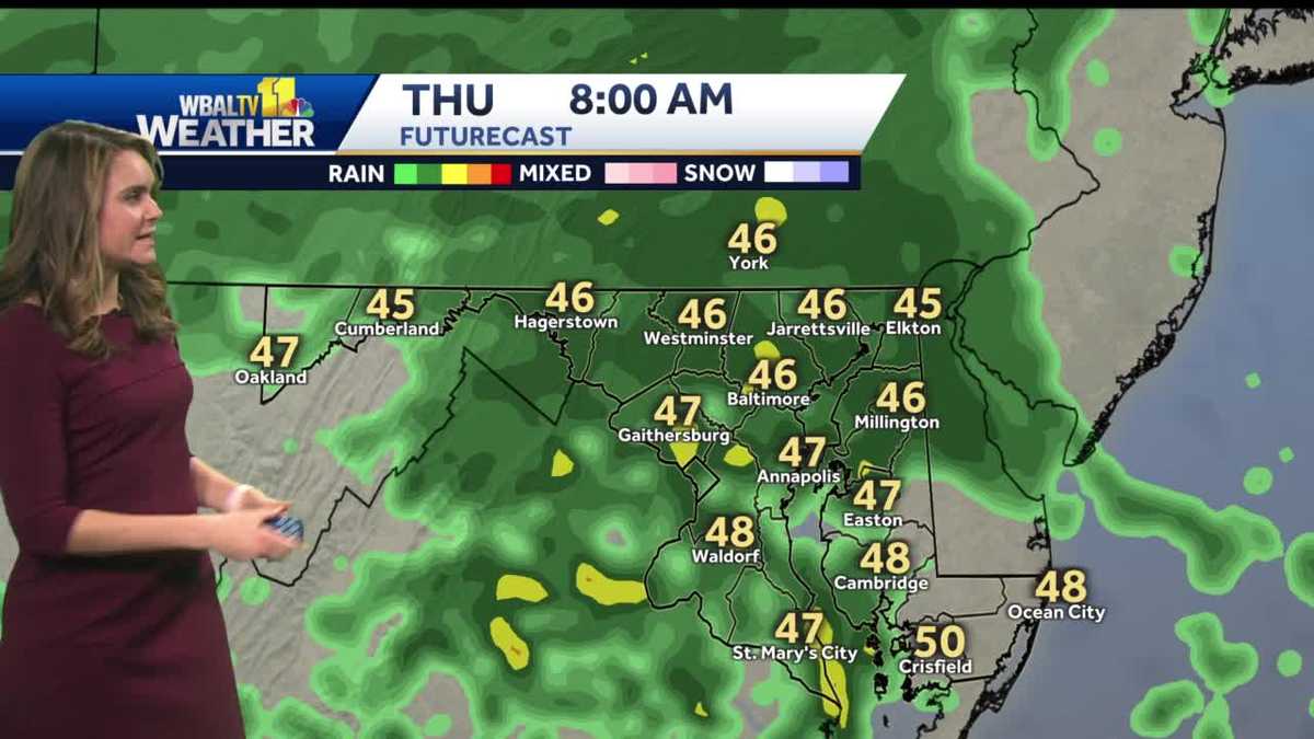 Steady rain showers Thursday