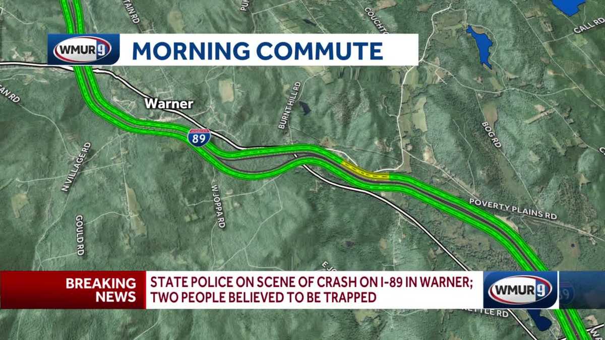 NH State Police respond to crash on I89 in Warner