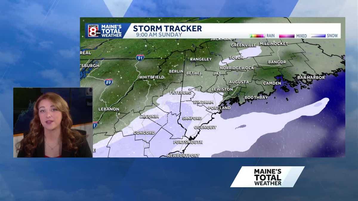 Brief shot of snow Sunday as colder air moves in