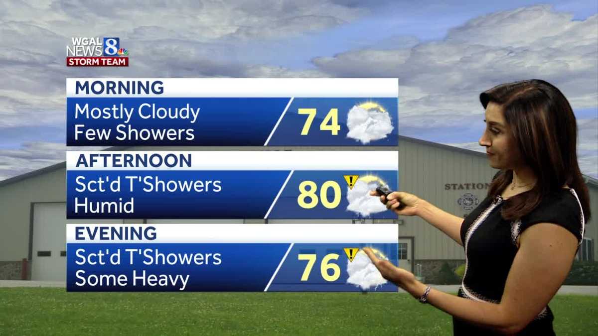 Labor Day showers, heavy at times