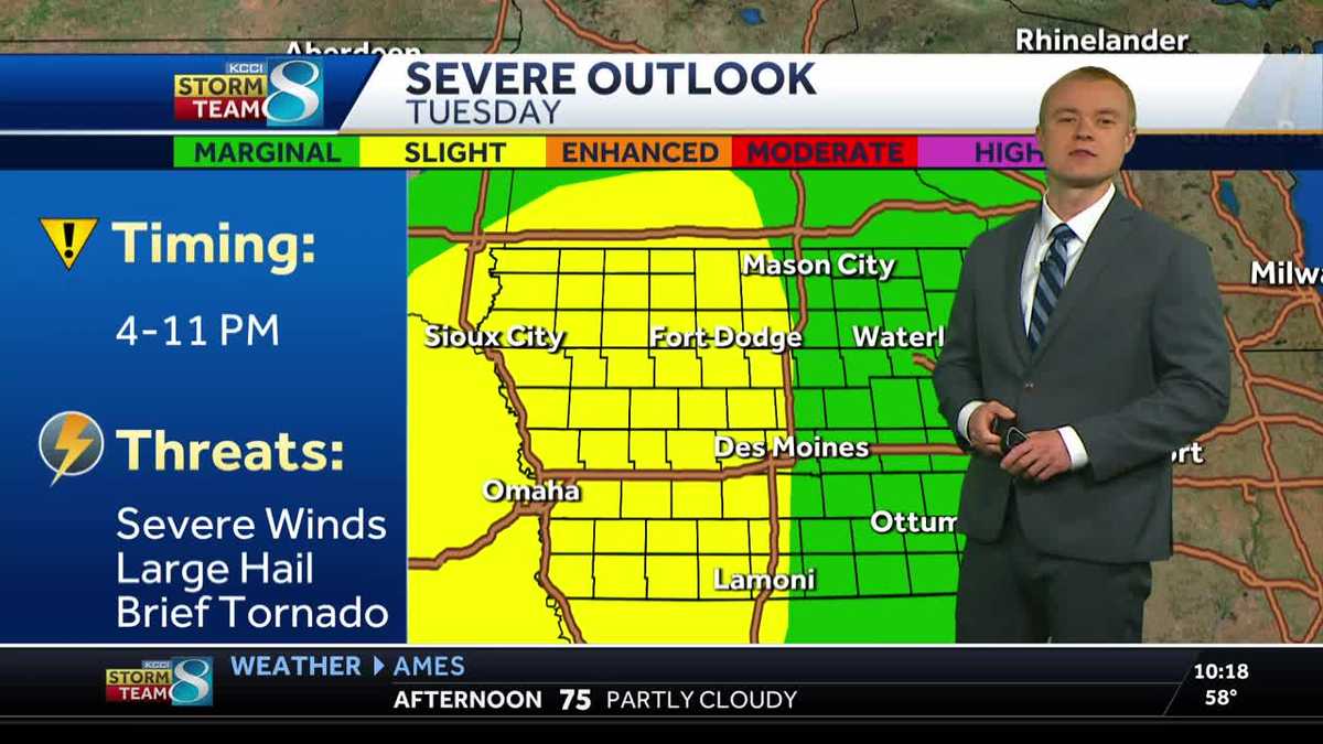 Iowa weather forecast: Storms return to Des Moines on Tuesday