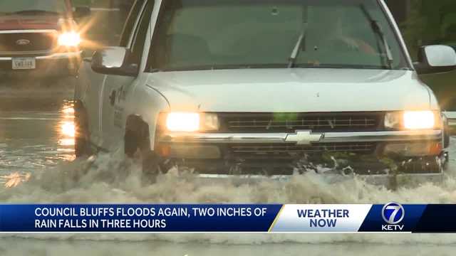 Council Bluffs floods again, two inches of rain falls in three hours