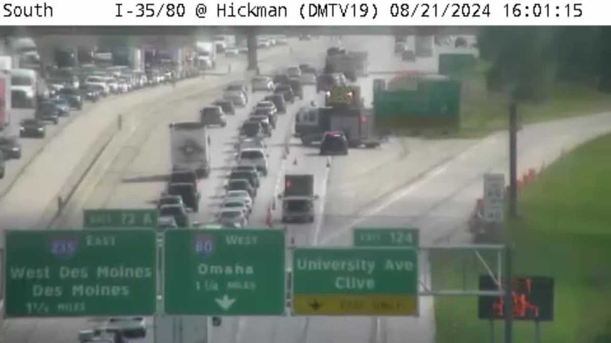 Accident on I-80 near Clive causes traffic delays